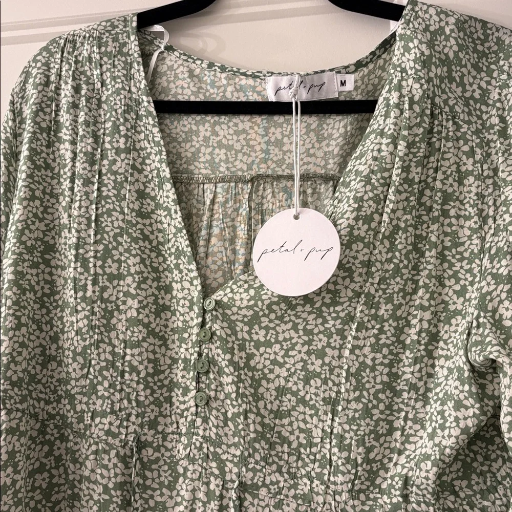 Petal & Pup Sage Floral Dress - Picture 3 of 3